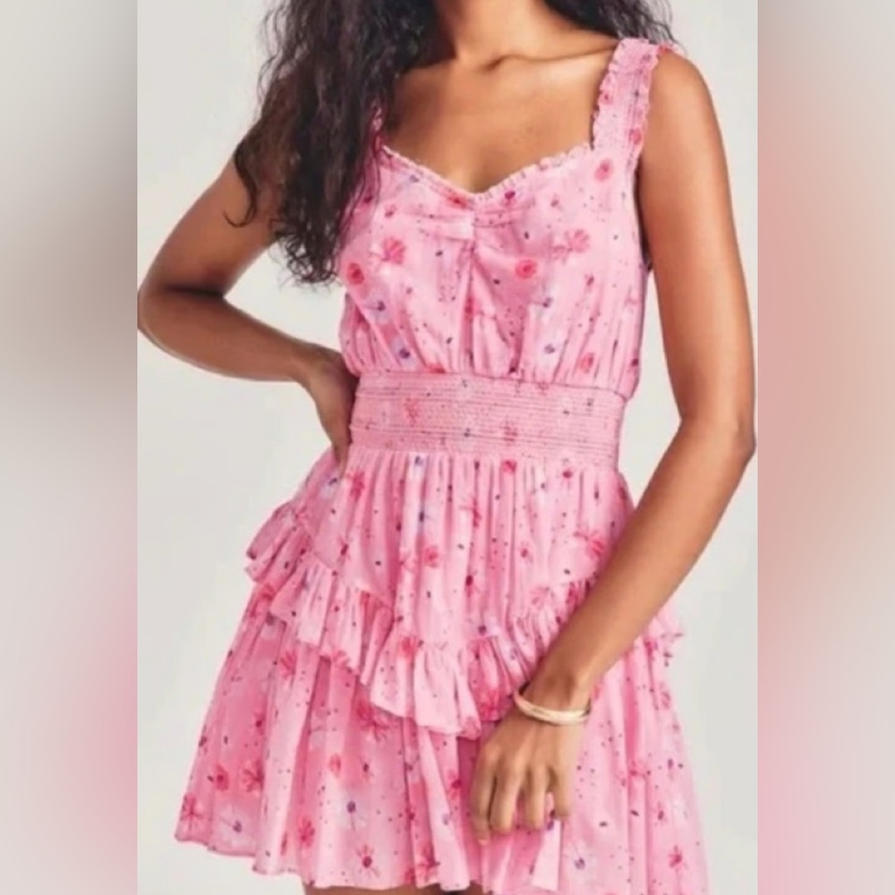 LoveShackFancy Norelli Pink Floral Dress
